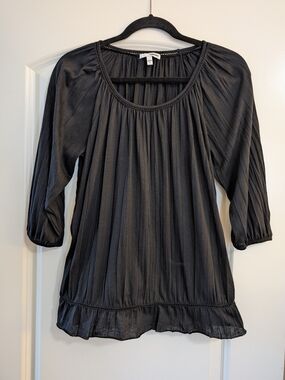 Sonoma Black Peasant Blouse Size Small